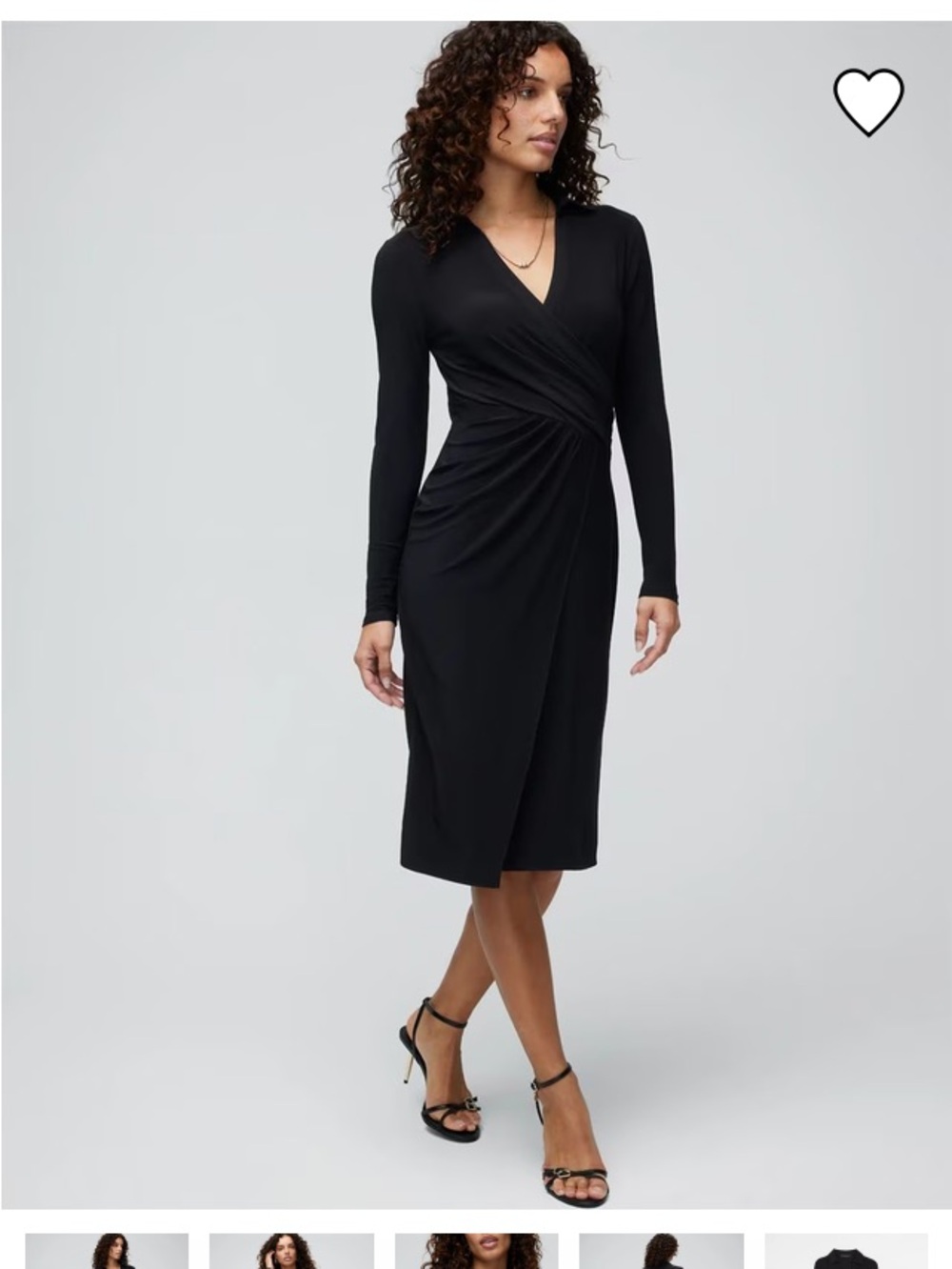 White House Black Market Black Twist-Waist Midi Dress